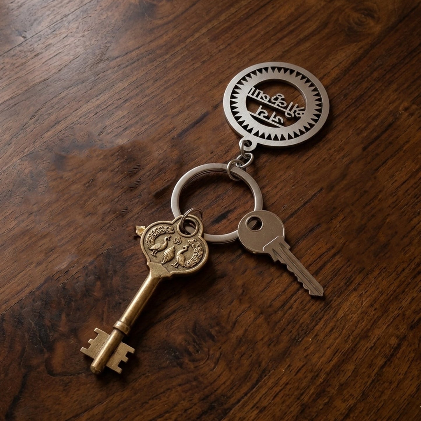krishna religious metal keychain