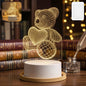 3D Teddy Bear LED Night Lamp – Soft LED Desk Light with Heart Design (1 Pc)