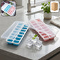 Multipurpose Plastic Ice Cube Tray With Lid (Pack of 2, 14 Grid Each)